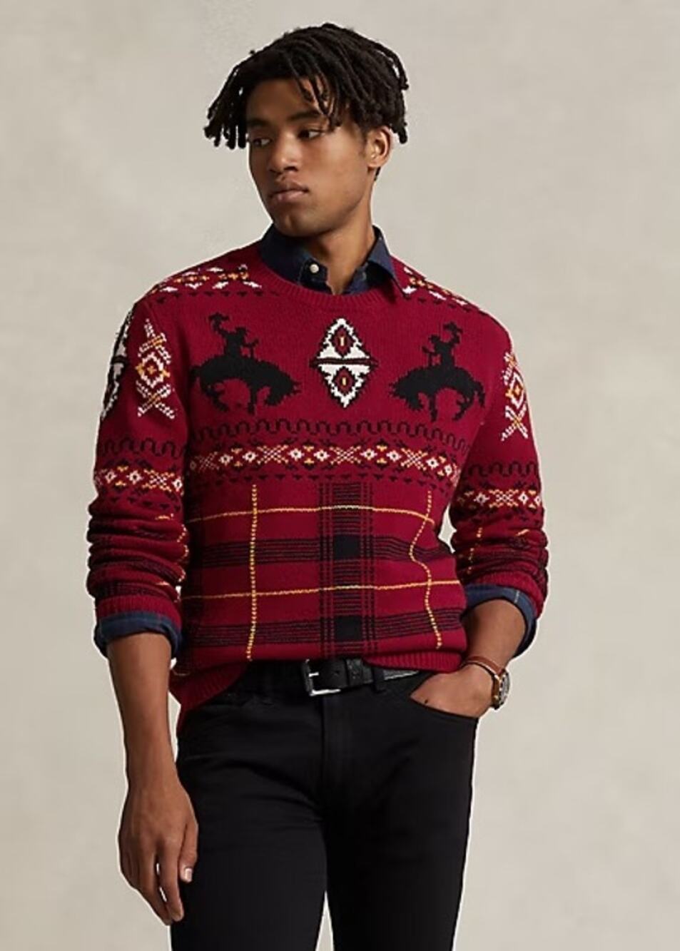 Polo By Ralph Lauren Western Inspired Isles Wool Sweater Size XL